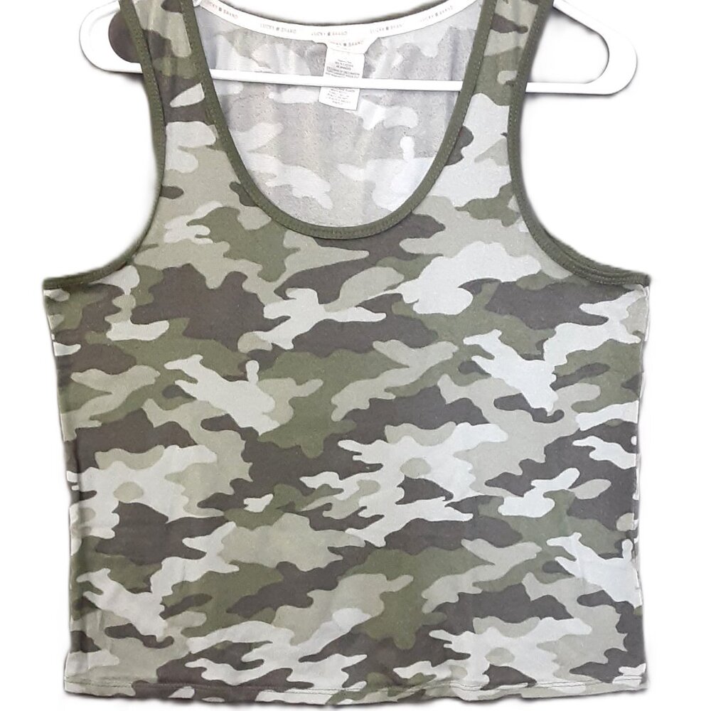 Lucky Brand Camo Woman's Tank Top Size Large, Pullover, Sleeveless